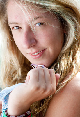 Nina Strips Outdoors by Abby Winters