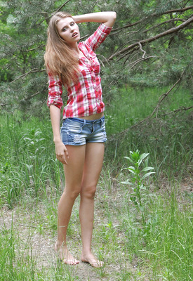 Provocative Teen Agnia Strips Naked And Plays Outside  by Amour Angels