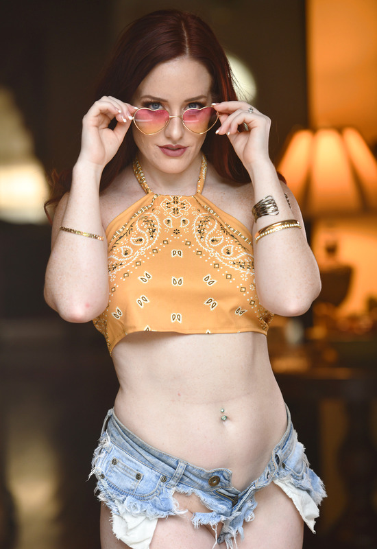 Hannah Moore in Jean Shorts by Cosmid