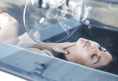 Curvy Exotic Babe Nadia Posing Nude in Pickup Truck by Errotica Archives