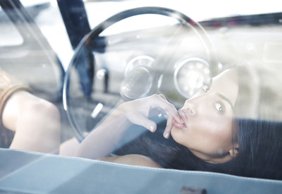 Curvy Exotic Babe Nadia Posing Nude in Pickup Truck by Errotica Archives