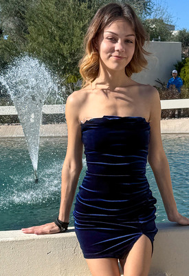 Melia in Skimpy Black Dress by FTV Girls