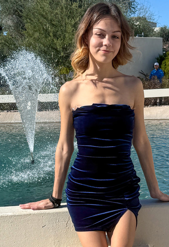 Melia in Skimpy Black Dress by FTV Girls