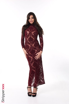 Anna Bella in Burgundy Baroque by iStripper - 1 of 15