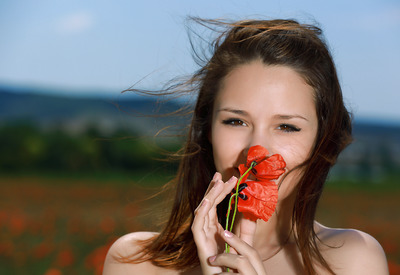 Alma in Smiling Poppies by MPL Studios