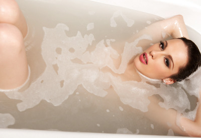 Gorgeous French Babe Nikita Bellucci Teasing in Bubble Bath by Penthouse
