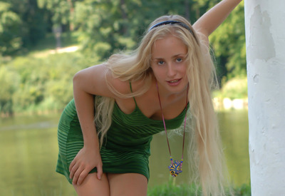 Evadne G in Green Dress by Stunning 18