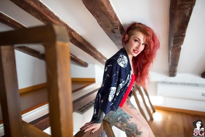 Frenia in Red Origami by Suicide Girls - 1 of 12