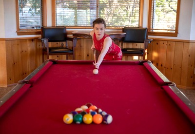 Emily in Pool Table by The Emily Bloom