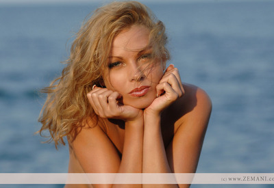 Blonde Nude On The Rocks by Zemani